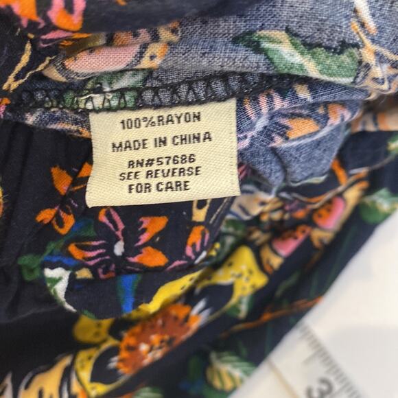 Miss Selfie Wide Leg Floral Casual Boho Stretchy Pants Rayon EUC Sz XL Rayon - Picture 6 of 13